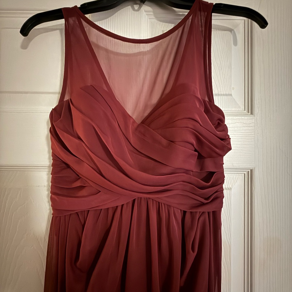 David's Bridal Sleeveless Wine Dress